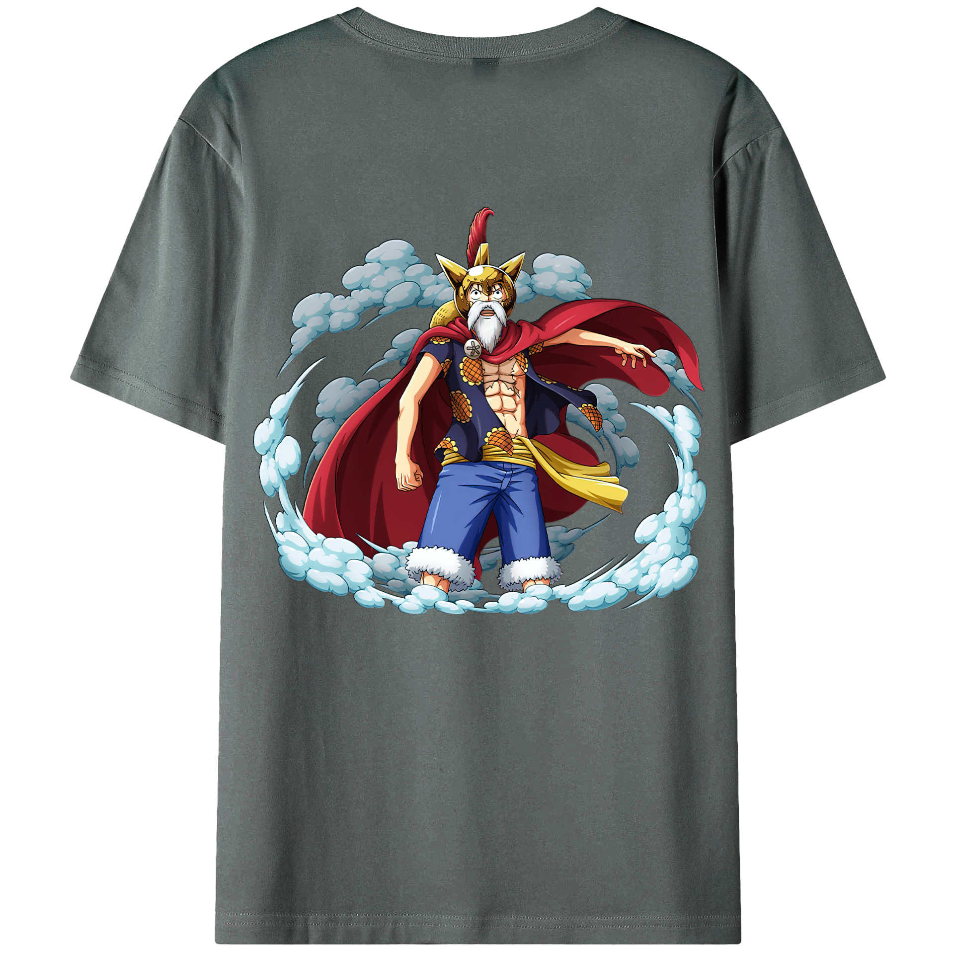 （画像用） ワンピース モンキー・D・ルフィ ONE PIECE Monkey D. Luffy 綿100％ メンズ半袖Tシャツ（バックプリント） 通気性